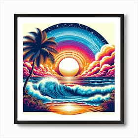 Sunset At The Beach 8 Art Print