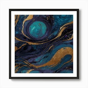 Default Ypainterly Masterpiece Cosmic Elegance Vibrant Blueber 0 Art Print