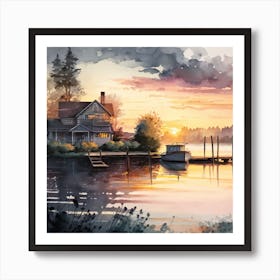 House On The Lake Art Print