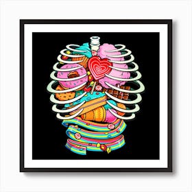 Unicorn Anatomy Sweet Inside Square Art Print