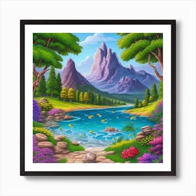 Landscape In The Mountains Art Print
