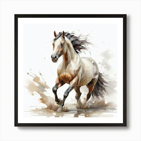 Horse Running In Water 1 Art Print