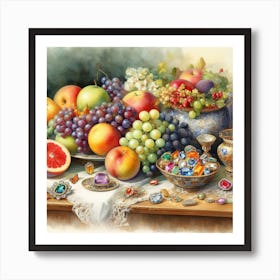 Fruit And Jewels Art Print