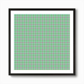 Green Plaid Fabric 1 Art Print