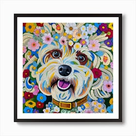 Flower Dog 2 Art Print