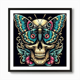 Skull Butterfly Art 2 Art Print