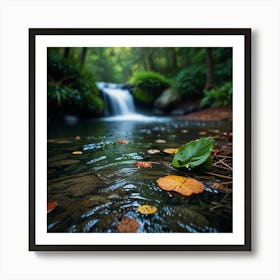 Waterfall In The Forest 3 Art Print