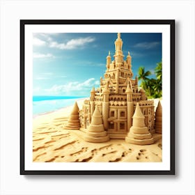 Sand Castle On The Beach Art Print