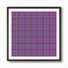 Purple Plaid Fabric 2 Art Print