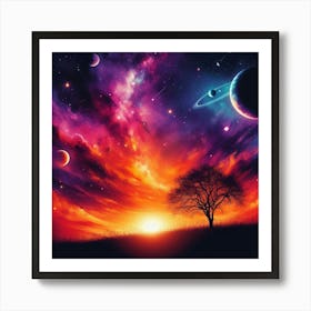 Planets In The Sky 1 Art Print