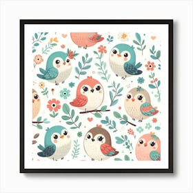 Cute Owls Póster