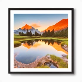 Sunset In The Mountains 13 Art Print