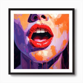 'The Girl With Red Lips' Art Print