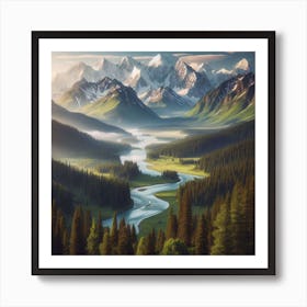 Russian Alpine Landscape Art Print