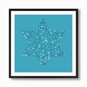 Star Of David In Dots Pattern 1 Art Print