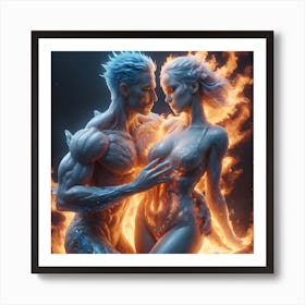 Fire & Ice Love 1 Art Print
