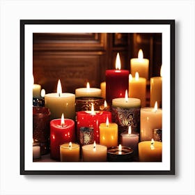 Candles On A Table Art Print