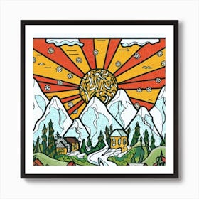 Small mountain village 11 Art Print