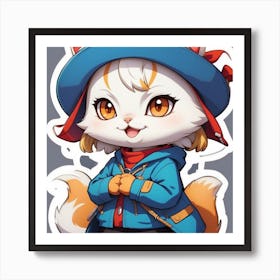 Kawaii Cat Art Print