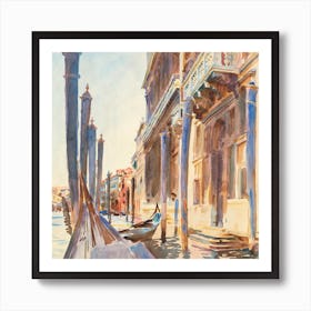 Gondola Moorings On The Grand Canal, John Singer Sargent Art Print