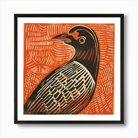 Retro Bird Lithograph Grouse 1 Art Print