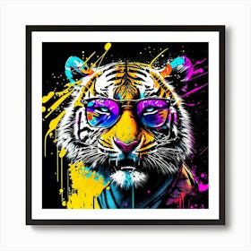 Colourful No Background Tiger Is Wearing A Pair 2023 07 30t201650 Art Print