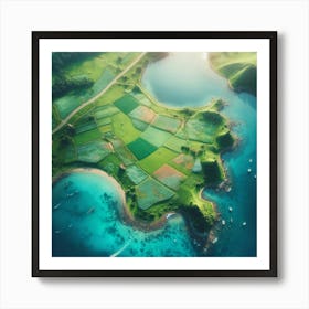 Aerial View Of A Small Island Art Print