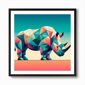 Geometric Art Rhinoceros Art Print