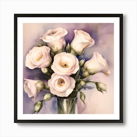 Bouquet Of Eustoma Flowers Art Print