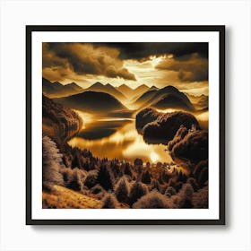 Sunrise In The Mountains 35 Art Print