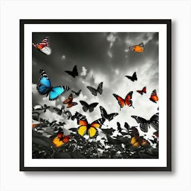 Butterfly - Butterfly Stock Videos & Royalty-Free Footage Art Print