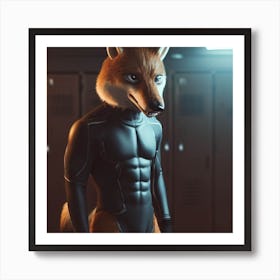 Fox In The Gym Art Print