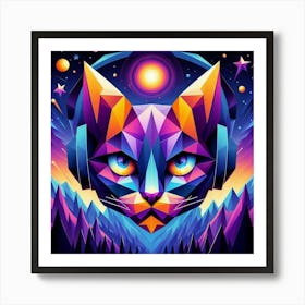 Ziggy Low Poly Cat Art Print