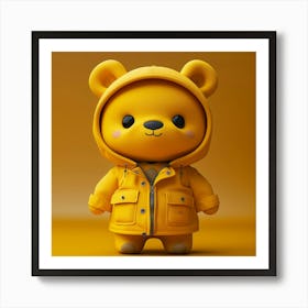 Teddy Bear In Raincoat Art Print