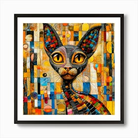 Kitty Hawk - Cat Eyes Mosaic Art Print