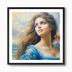 Girl By The Sea 1 Art Print