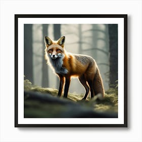 Red Fox In The Forest 21 Art Print