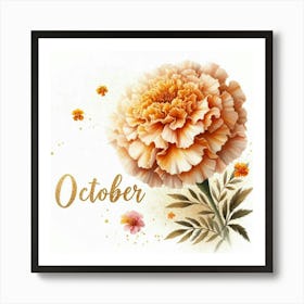 Marigold - October Birth Flower 1 Art Print