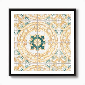 Capri Island Tiles Square Art Print