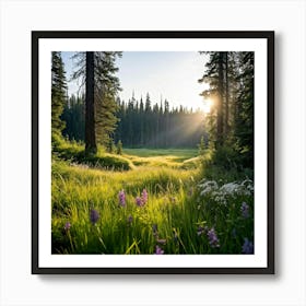 Sunrise In The Forest 1 Art Print