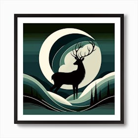 Deer In The Woods 4 Art Print