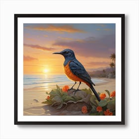 Bird On The Beach Art Print