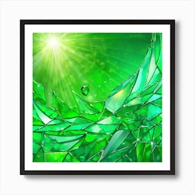 Green Glass Background 1 Art Print