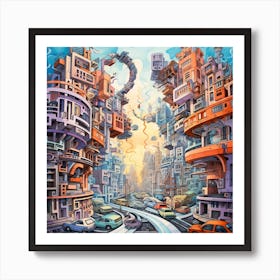 Futuristic City 27 Art Print