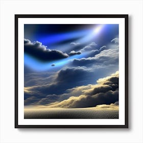 Blue Sky With Clouds Art Print