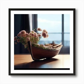 Flowers In A Boat Art Print