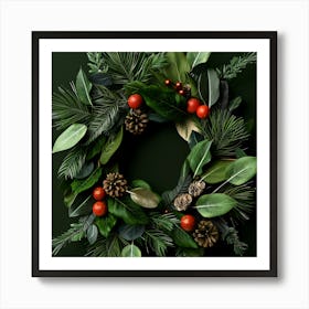 Christmas Wreath 8 Art Print