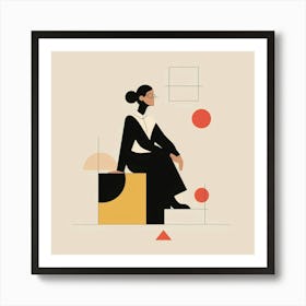 Woman Sitting On A Box Art Print