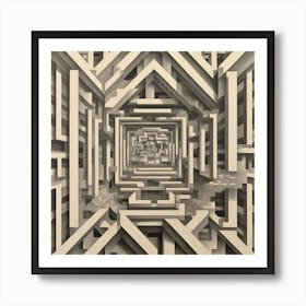 Dimensional Delusions Escher Inspired Abstract Pieces That Play With Perspective Dimension And Im 275097834 Art Print