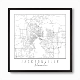 Jacksonville Florida Street Map Art Print